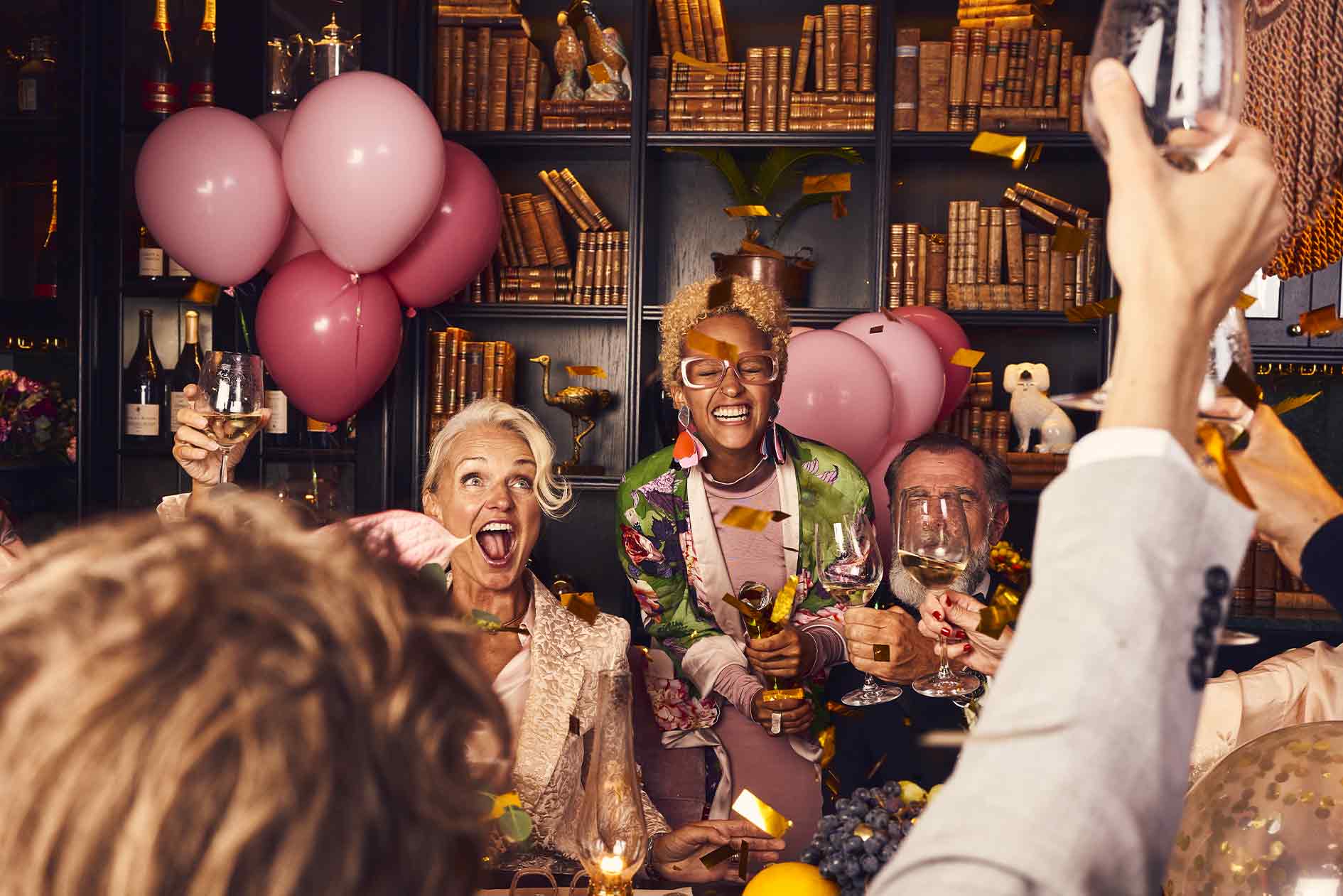 Champagne Toast at MJ’S Guests raising a champagne toast during a private celebration at MJ'S in Malmö