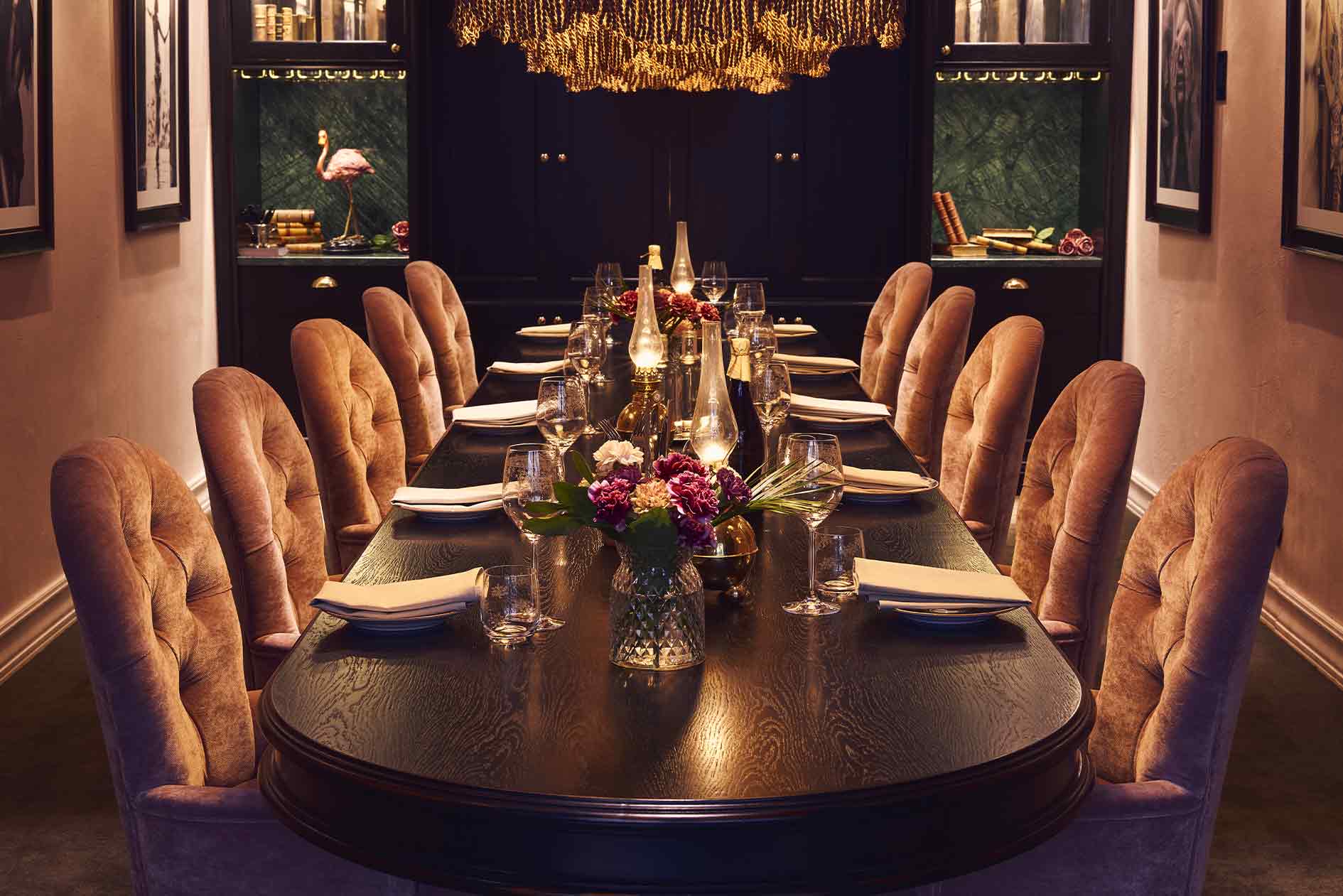 Chambre Séparée at MJ’S Private dining room set for a celebration at MJ'S in Malmö