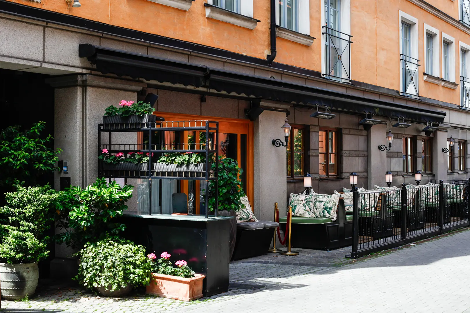 Outdoor terrace at MJ'S Restaurant on Mäster Johansgatan in Malmö